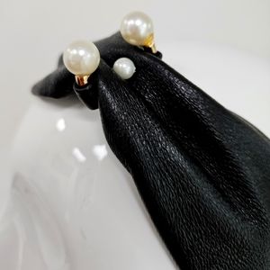 Leather metal ring pearl headband SHINE LI designer brand